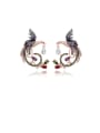thumb Copper Cubic Zirconia  Vintage Phoenix Stud Earring 0