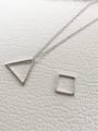 thumb 925 Sterling Silver Combined Geometric Necklace 1