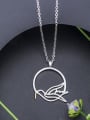 thumb 925 Sterling Silver  Minimalist Hollow Flying Bird Pendant Necklace 0