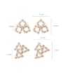 thumb Brass Imitation Pearl White Geometric Cute Stud Earring 3