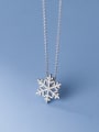 thumb 925 Sterling Silver Cubic Zirconia  Dainty Flower Pendant Necklace 2