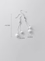 thumb 925 Sterling Silver Imitation Pearl  Tassel Minimalist Hook Earring 3