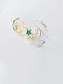 thumb 925 Sterling Silver With  Minimalist Hollow Moon Star Stud Earrings 3