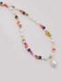 thumb Freshwater Pearl Multi Color  Glass beads Evil Eye Bohemia Necklace 0