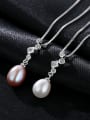 thumb 925 Sterling Silver Multi color Freshwater Pearll simple Pendant Necklace 2