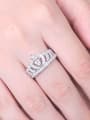 thumb 925 Sterling Silver Cubic Zirconia Crown Minimalist Band Ring 2