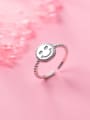 thumb 925 Sterling Silver Minimalist Smiley Free Size  Ring 2