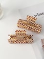 thumb Cellulose Acetate Minimalist Large and medium Checkered Coffee color hollow  Alloy Jaw Hair Claw 1