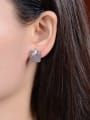 thumb 925 Sterling Silver Jade Square Vintage Stud Earring 2