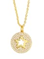 thumb Brass Cubic Zirconia Star Vintage Necklace 0