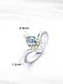 thumb 925 Sterling Silver Cubic Zirconia Water Drop Dainty Band Ring 3