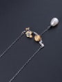 thumb 925 Sterling Silver Imitation Pearl Ladybird  Flower Vintage Tassel Necklace 2