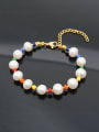thumb Stainless steel Freshwater Pearl Multi Color Round Bohemia Beaded Bracelet 0