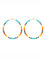 thumb Multi Color Miyuki Millet Bead  Geometric Bohemia  Handmade Beaded Hoop Earring 0