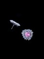thumb Brass Cubic Zirconia Heart Luxury Cluster Earring 2