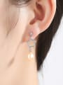 thumb 925 Sterling Silver Freshwater Pearl White Star Moon Trend Drop Earring 1
