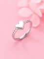 thumb 925 Sterling Silver  Heart Minimalist free size Ring 1