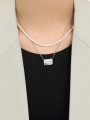 thumb 925 Sterling Silver Freshwater Pearl White Irregular Minimalist Necklace 2