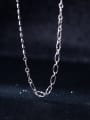 thumb 925 Sterling Silver  Hollow Geometric Chain Minimalist Necklace 0