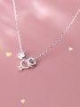 thumb 925 Sterling Silver Simple ring with diamond love Necklace 0