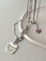 thumb 925 Sterling Silver Geometric Vintage Hollow Chain Necklace 2