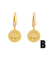 thumb Brass Cubic Zirconia Round Hip Hop Hook Earring 2