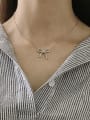 thumb 925 Sterling Silver Rhinestone bowknot Necklace 1