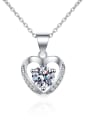 thumb 925 Sterling Silver Moissanite Heart Dainty Necklace 2