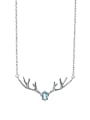 thumb 925 Sterling Silver Cubic Zirconia Deer Minimalist Necklace 4