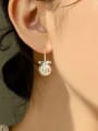 thumb 925 Sterling Silver Imitation Pearl Geometric Vintage Hook Earring 3