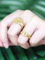thumb Brass Cubic Zirconia Geometric Heart Vintage Stackable Ring 1