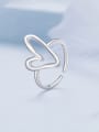 thumb 925 Sterling Silver Heart Minimalist Band Ring 3
