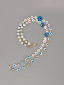 thumb Stainless steel Imitation Pearl Multi Color Letter Bohemia Hand-woven Necklace 3