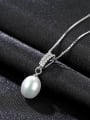 thumb 925 Sterling Silver Freshwater Pearl Simple pendant  Necklace 2