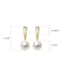 thumb 925 Sterling Silver Imitation Pearl Geometric Minimalist Drop Earring 2