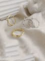 thumb 925 Sterling Silver With Gold Plated Simplistic Irregular Hoop Earrings 1
