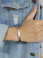 thumb Stainless steel Leather Geometric Hip Hop Band Bangle 1