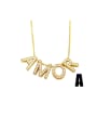 thumb Brass Cubic Zirconia Simple LOVE letters Necklace 1