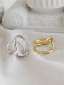 thumb 925 Sterling Silver With Gold Plated Simplistic Irregular Free Size Rings 0