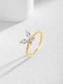 thumb 925 Sterling Silver Cubic Zirconia Butterfly Dainty Band Ring 3