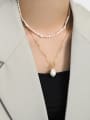 thumb 925 Sterling Silver Freshwater Pearl Round Minimalist Necklace 3