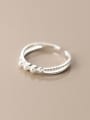 thumb 925 Sterling Silver Imitation Pearl Round Dainty Stackable Ring 3