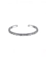 thumb 925 Sterling Silver Flower Vintage Cuff Bangle 0