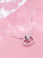 thumb 925 Sterling Silver Cubic Zirconia  Simple heart pendant Necklace 0