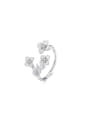 thumb 925 Sterling Silver Flower Minimalist Band Ring 0