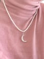 thumb 925 Sterling Silver Freshwater Pearl Moon Vintage Beaded Necklace 0