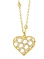 thumb Brass Cubic Zirconia  Trend Heart Pendant Necklace 3