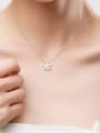 thumb 925 Sterling Silver Cubic Zirconia Flower Classic Pendant Necklace 1