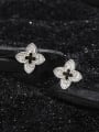 thumb 925 Sterling Silver Clover Dainty Stud Earring 2