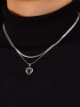 thumb Stainless steel Heart Hip Hop Multi Strand Necklace 1